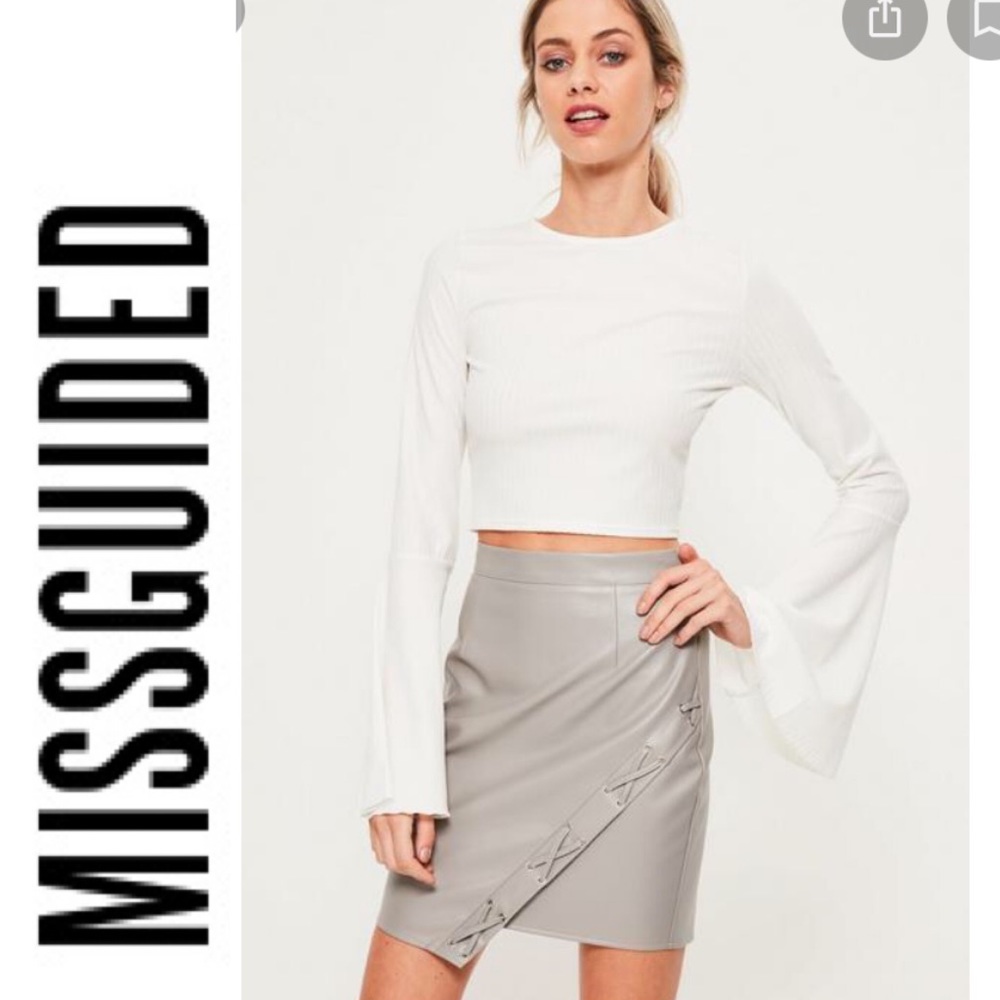 NEW Missguided Faux Leather Skirt